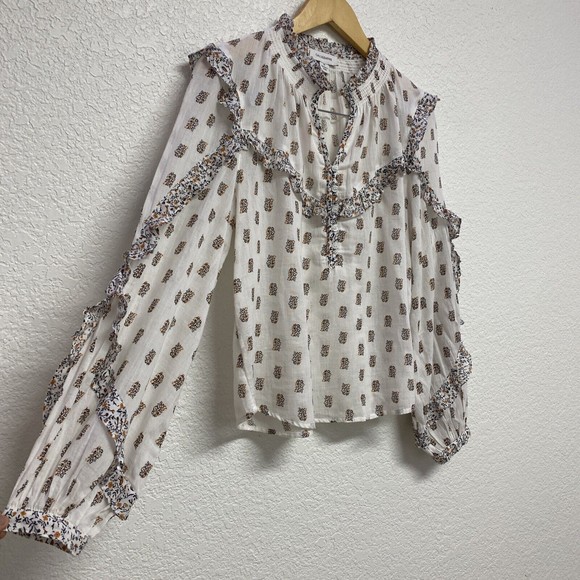 Anthropologie Calligraphie women's Peasant top Medium Long Sleeve - Picture 4 of 8